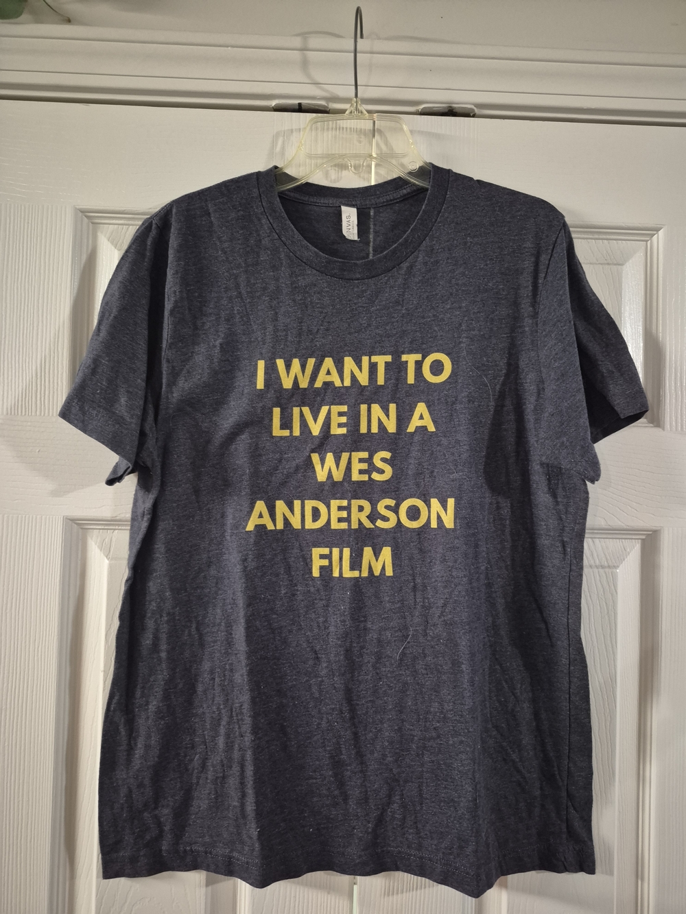 Bella Canvas Heather Navy Short Sleeve Tee with Yellow Text